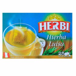 HERBI - LEMON VERBENA ( HIERBA LUISA)  TEA INFUSIONS , BOX OF 25 UNITS
