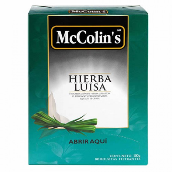 MCCOLIN'S - LEMON VERBENA TEA  INFUSIONS ,  BOX OF 100 TEA BAGS