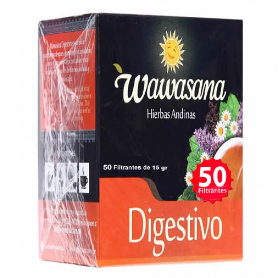 WAWASANA DIGESTIVO - NATURAL TEA INFUSIONS , BOX OF 50 TEA BAGS