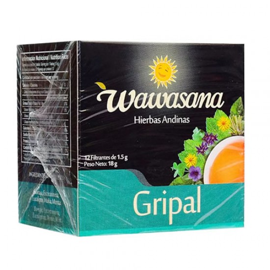 WAWASANA GRIPAL - TEA INFUSION AGAINST THE FLU , BOX OF 12 TEA BAGS
