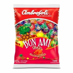 AMBROSOLI BON AMI - HARD CANDIES FILLED FRUIT SEVERAL FLAVORED - BAG X 100 UNIT