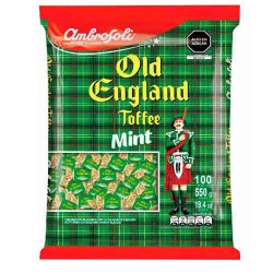 AMBROSOLI OLD ENGLAND - TOFFEE CANDIES MINT FLAVORED , BAG X 80 UNITS