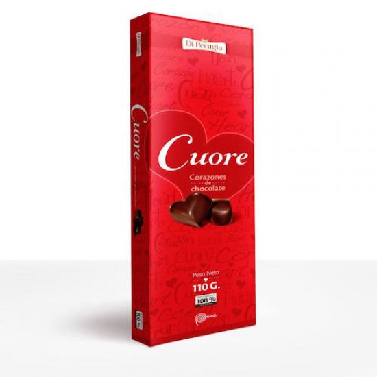 DI PERUGIA CUORE CHOCOLATE BONBONS  FILLED WITH PEANUT BUTTER AND TRUFFLES, BOX OF 118 GR