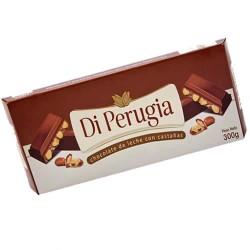 DI PERUGIA CHOCOLATE TABLETS FILLED OF ROASTED CHESTNUTS AND PICES , BOX OF 300 GR