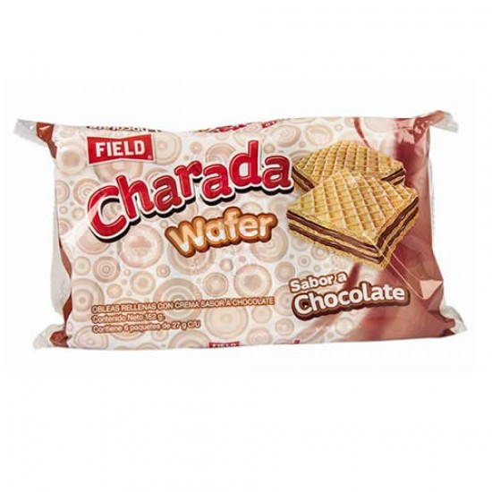 CHARADA WAFER - OBLEA FILLED WITH CHOCOLATE CREAM, PERU -  BAG X 6 UNITS