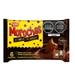 MOROCHAS DOUBLE CHOCOLATE COOKIES BISCUITS,  BAG X 6 UNITS