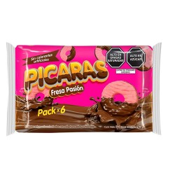 PICARAS COOKIES FILLED STRAWBERRY CREAM -  BAG X 6 UNITS