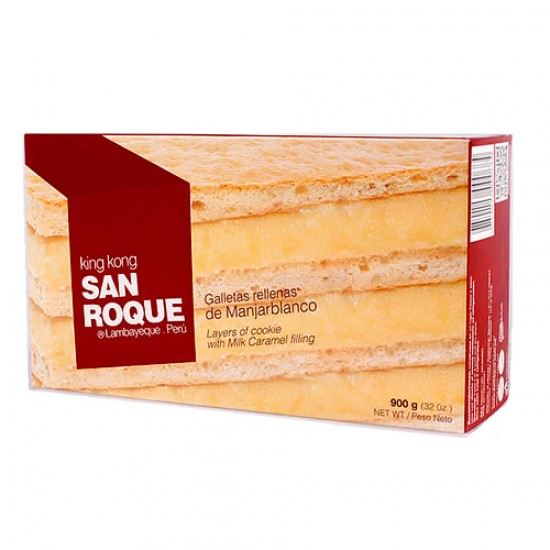 KING KONG SAN ROQUE - CARAMEL COOKIE FILLED WITH BLANCMANGE , BOX OF 900 GR