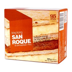 KING KONG SAN ROQUE - CARAMEL COOKIE FILLED WITH BLANCMANGE & PINEAPPLE , BOX 0F 450 GR