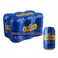 CRISTAL - PERUVIAN BEER, PACK X 6 CANS , 355 ML / 12 OZ