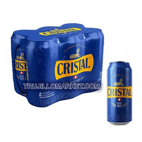 CRISTAL - PERUVIAN BEER, PACK X 6 CANS , 473 ML / 16 OZ