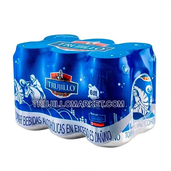 PILSEN TRUJILLO - PERUVIAN BEER, PACK X 6 CANS , 355 ml / 12 oz