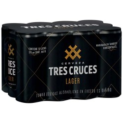 TRES CRUCES - PERUVIAN LAGER BEER, PACK X 12 CANS , 310 ml  / 10.5 oz