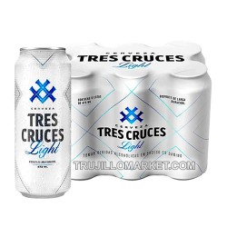 TRES CRUCES LIGHT - PERUVIAN BEER, PACK X 6 CANS , 473 ml  / 10.5 oz