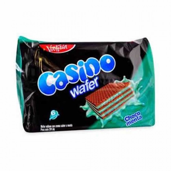 CASINO WAFER - WAFER OBLEA MINT CREAM, BAG X 6 UNITS