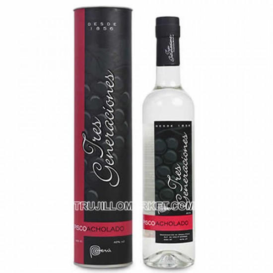 TRES GENERACIONES - PISCO QUEBRANTA PURE, BOT X 500 ML