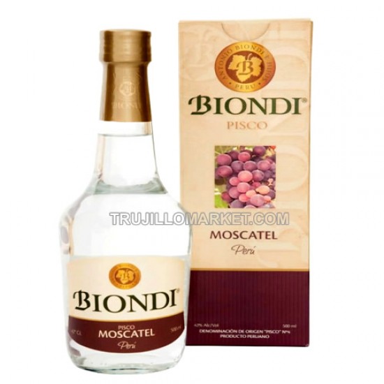 BIONDI - PERUVIAN PISCO PURE TORONTEL, BOTTLE X 500 ML