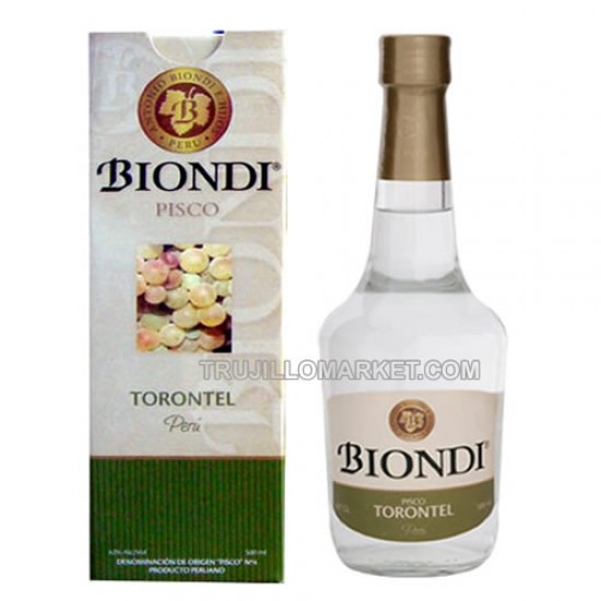 BIONDI - PERUVIAN PISCO PURE TORONTEL, BOTTLE X 500 ML