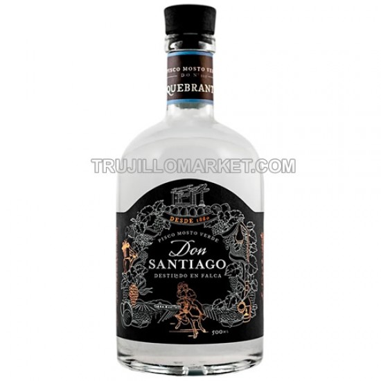 DON SANTIAGO QUEIROLO - PISCO MOSTO VERDE QUEBRANTA, BOT X 500 ML